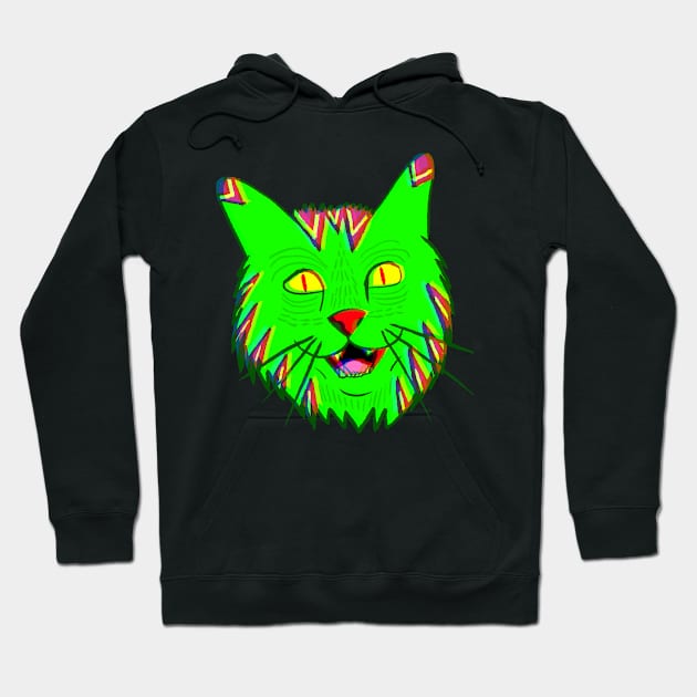 The Laughing Cat (Glitchy Version) Hoodie by Quirkball